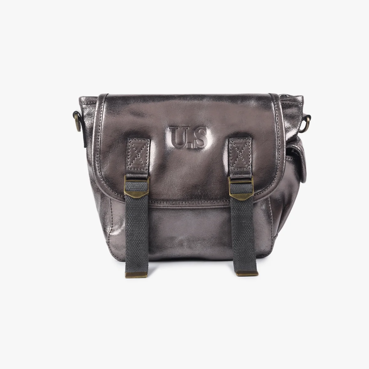 Petit cuir métallisé anthracite