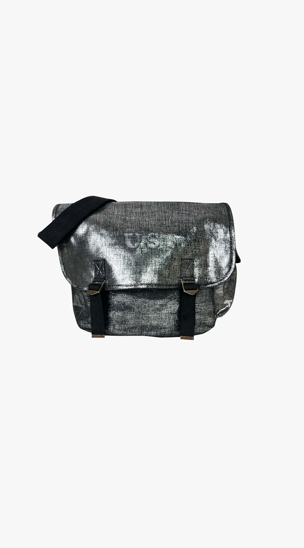 Grand cuir effet lin noir