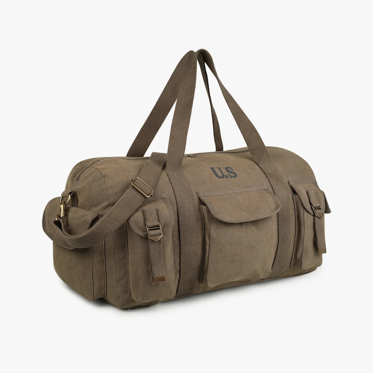 Grand sac sport toile kaki