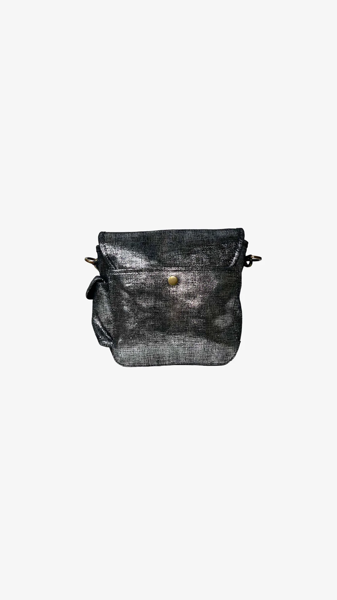 Petit cuir effet lin noir