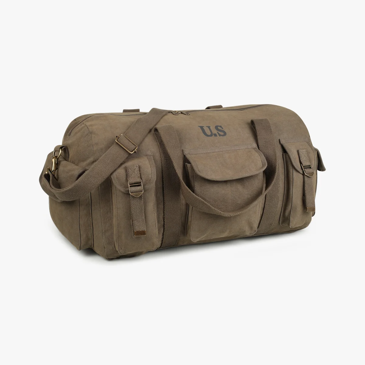 Grand sac sport toile kaki