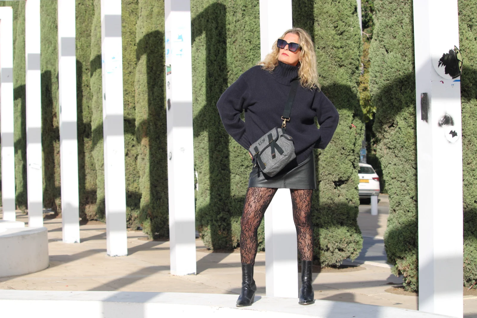 Petit toile tweed noir