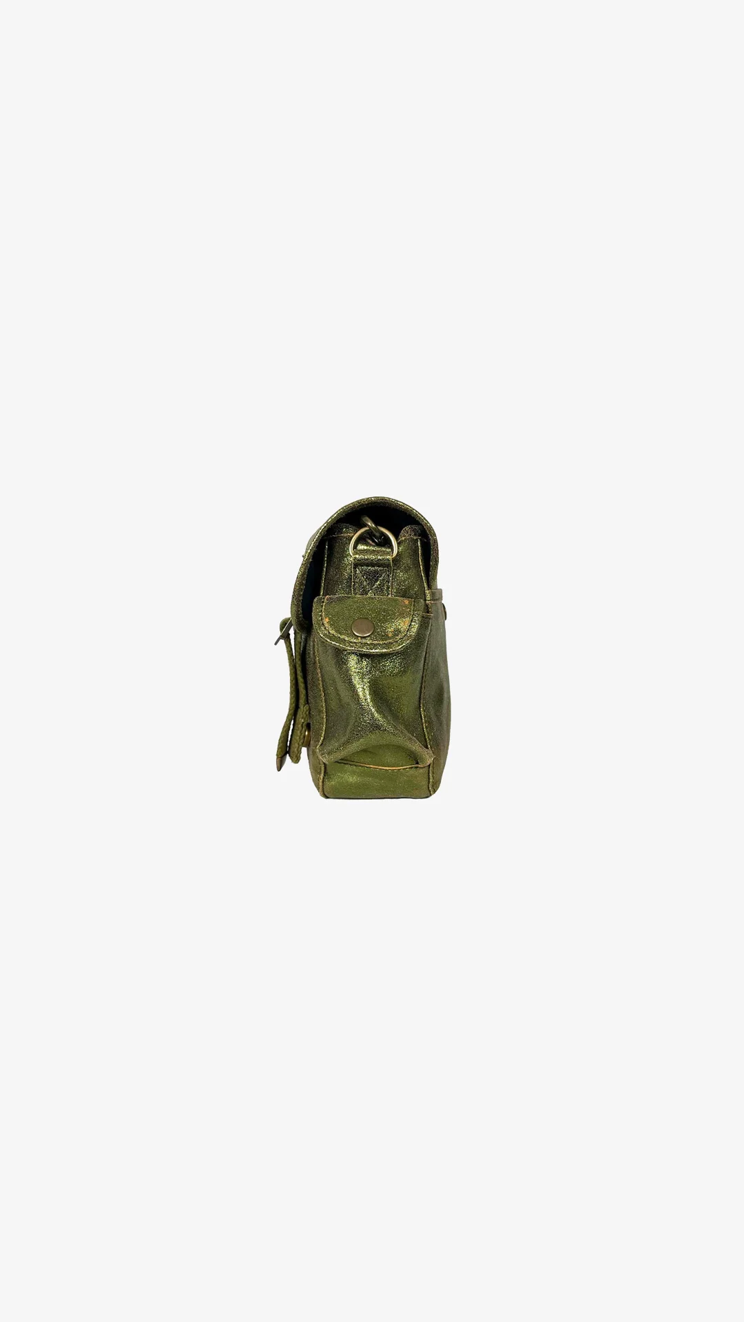 Petit cuir métallisé kaki
