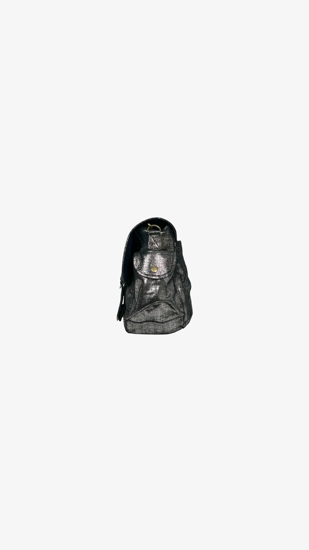 Grand cuir effet lin noir