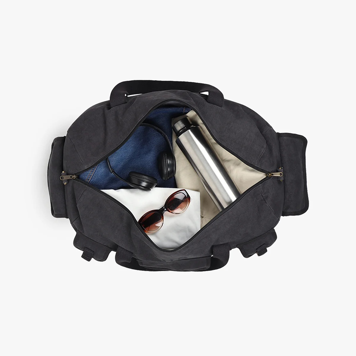Grand sac sport toile noir