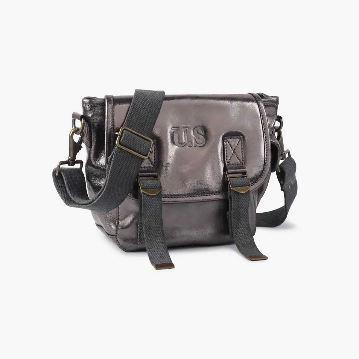 Petit cuir métallisé anthracite