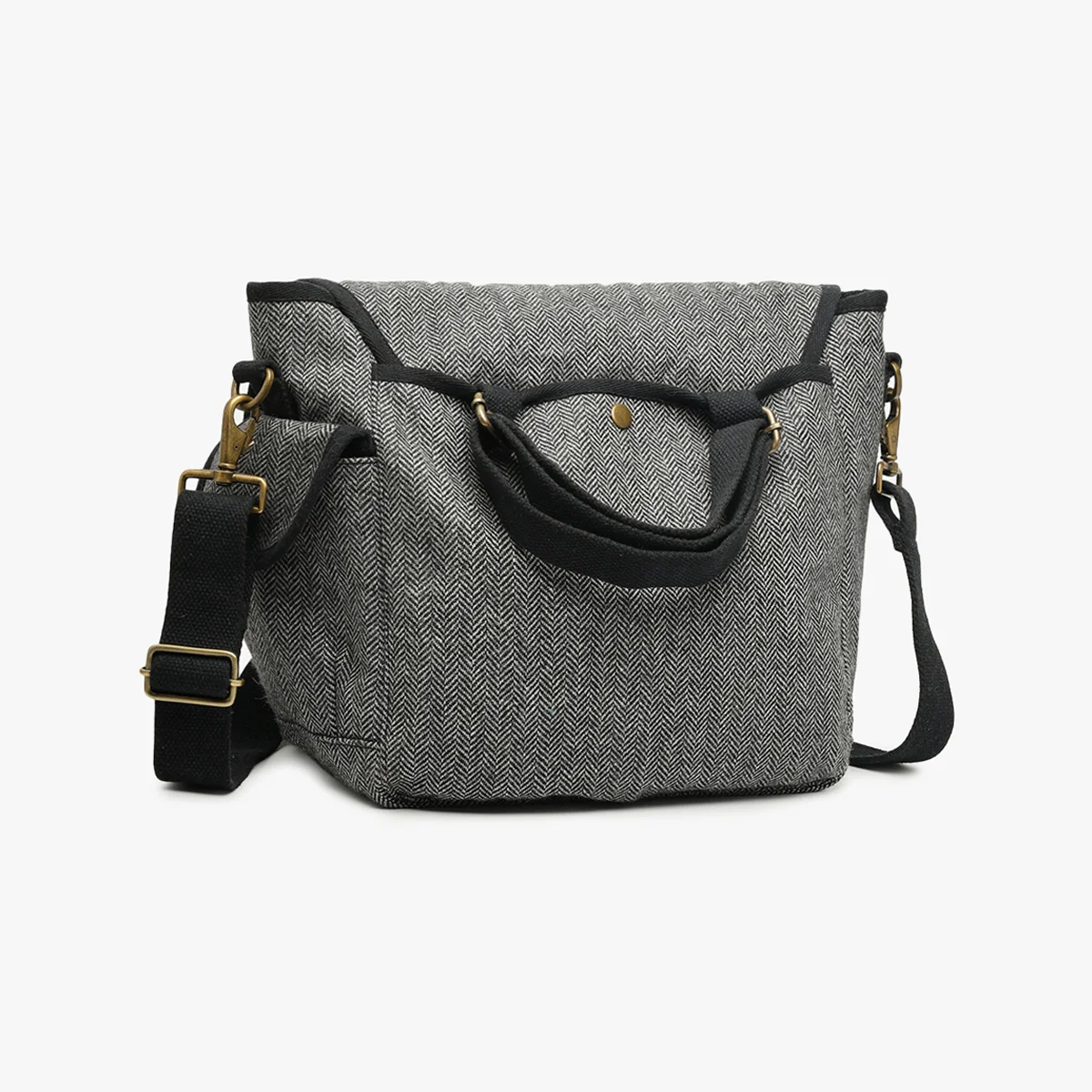 Grand toile tweed noir