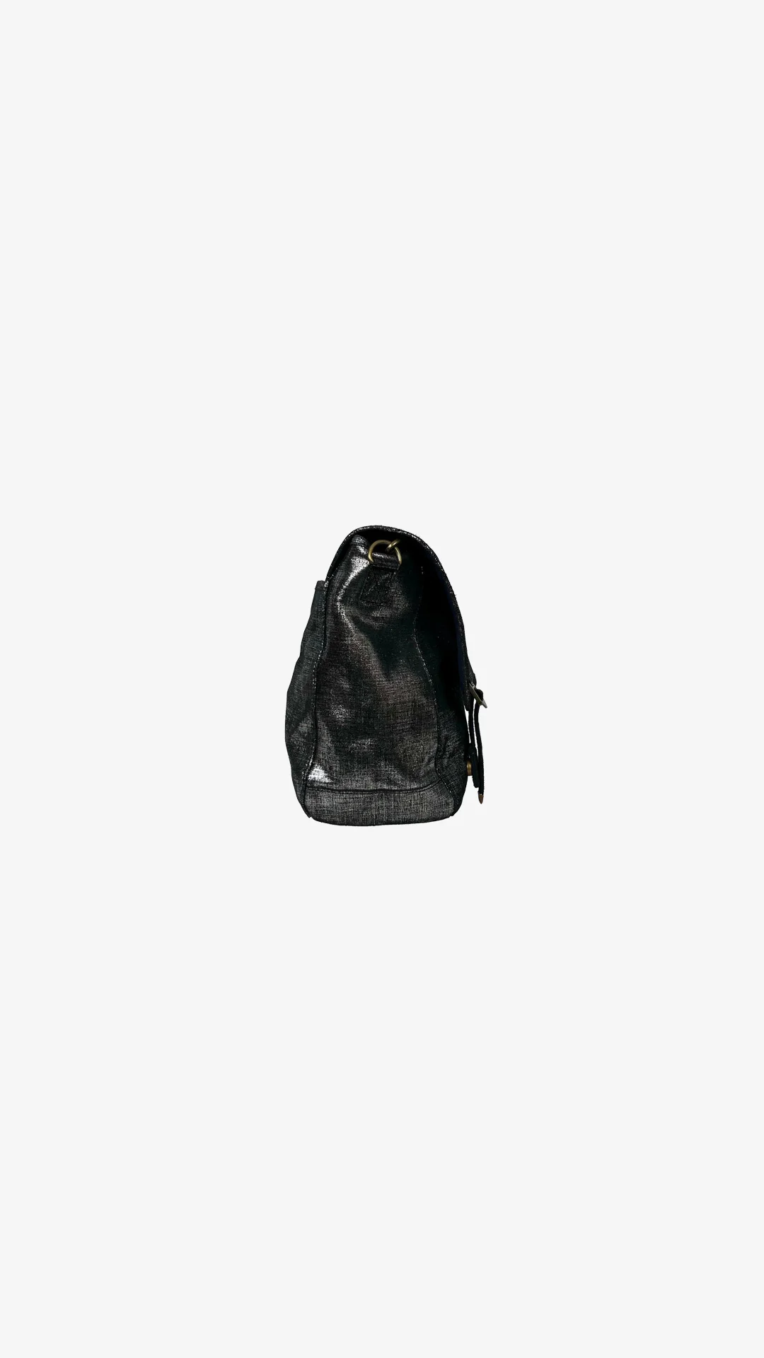 Grand cuir effet lin noir