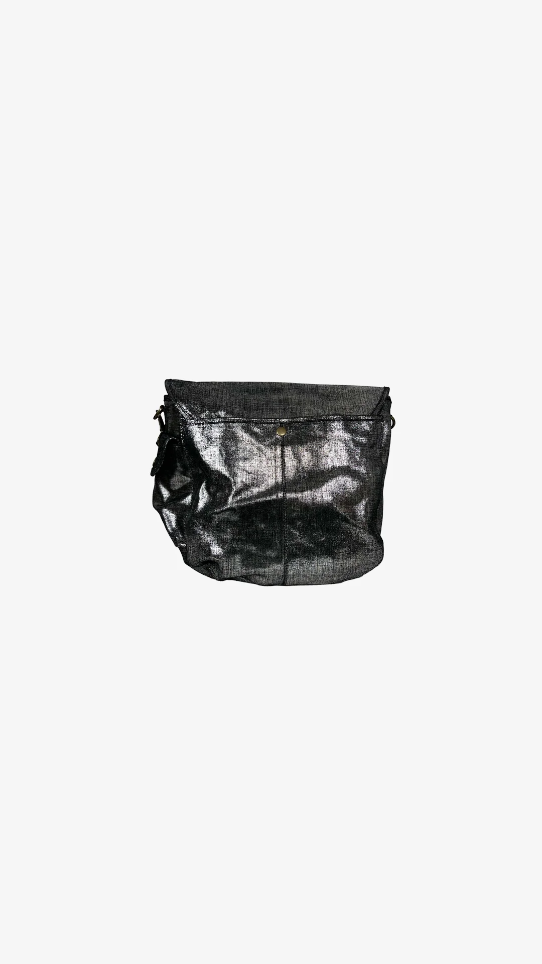 Grand cuir effet lin noir