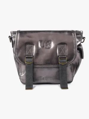 Petit cuir métallisé anthracite