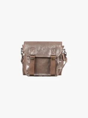 Petit cuir effet lin beige